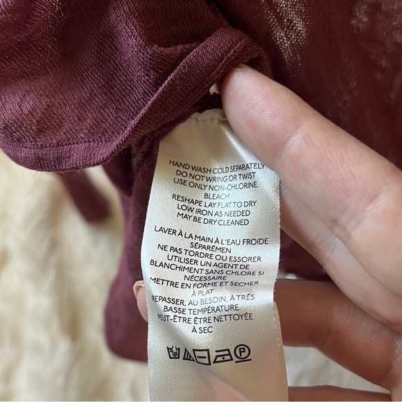 Maeve for Anthropologie | Sheer Plum Pink Button-Down Knit Blouse | Size S - Picture 11 of 15